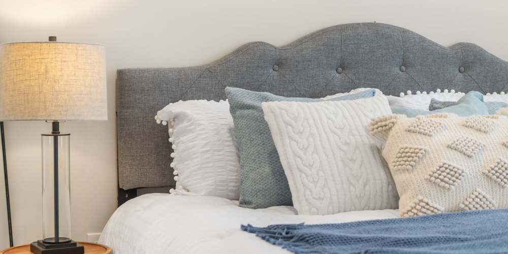 A furnished bedroom in an apartment at Seversville in Charlotte, North Carolina