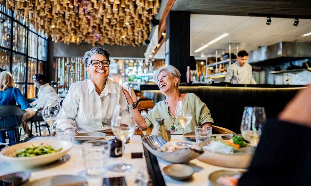 Resident women in restaurant near Eagle Park Vistas in Hanover, Maryland