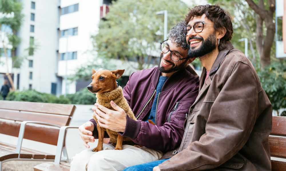 Pet owners enjoying the community at Capri Apartments in Marina Del Rey, California.