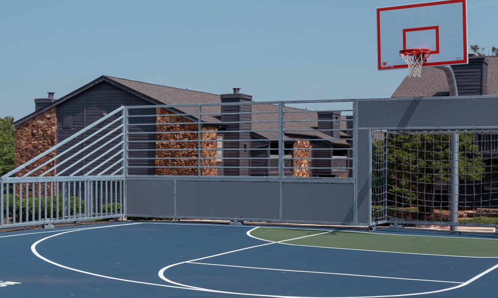 Basketball goal at Apple Creek Apartments in Stillwater, Oklahoma