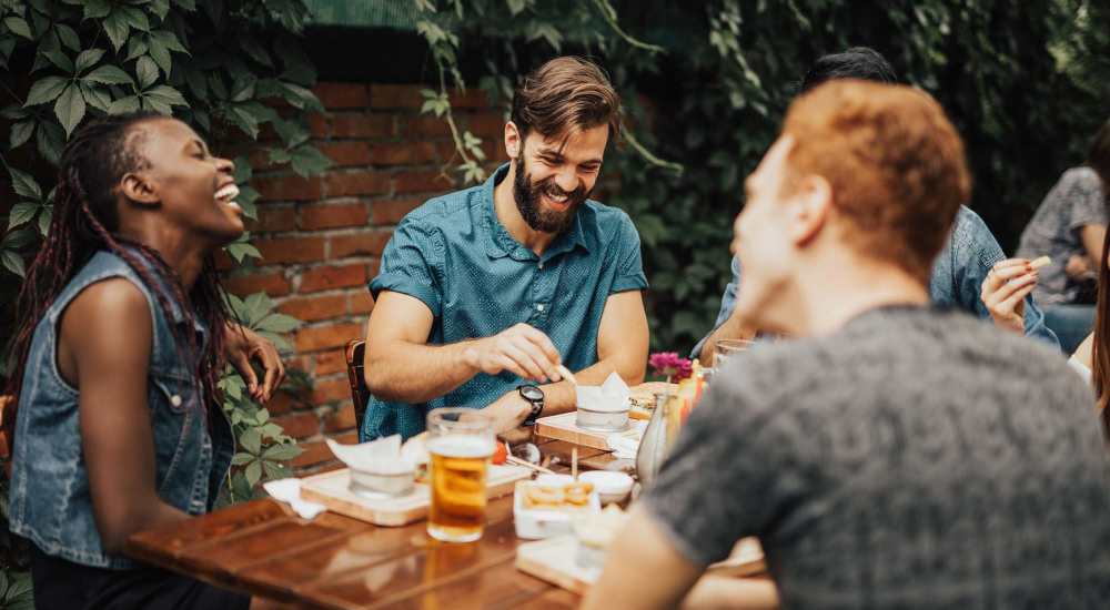 Residents having delicious food at a restaurant near Shiloh Commons in Billings, Montana