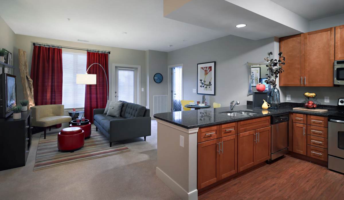 Open floor plan apartment with at Attain at Towne Place, Chesapeake, Virginia