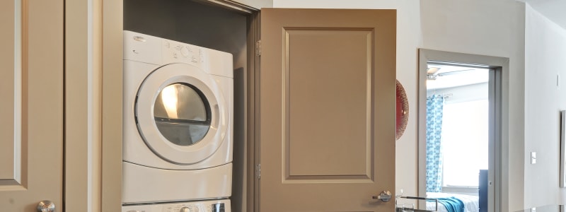 Laundry room at The Mark at Brickyard Apartment Homes in Beltsville, Maryland.