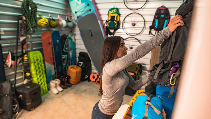 Adventure-seeker accessing their storage unit