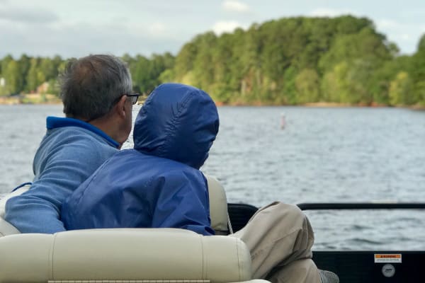 Residents enjoying a boat ride near The Clinton Presbyterian Community in Clinton, South Carolina