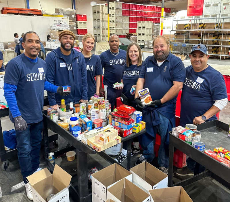 Sequoia employees donating to Food Lifeline