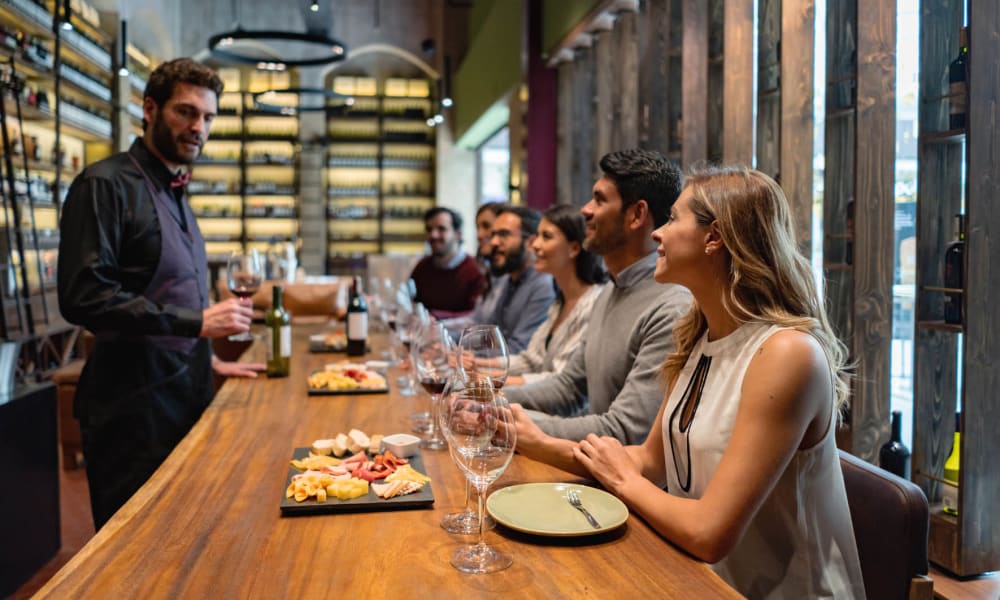 Residents out for a fantastic meal at their favorite downtown restaurant near 200 East in Durham, North Carolina