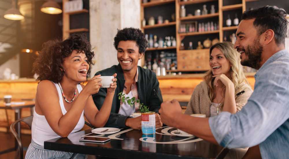 Residents having coffee near Glenarden Apartments in Glenarden, Maryland
