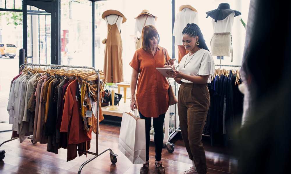 Resident shopping at a boutique near Kickingbird & Kickingbird Hills in Edmond, Oklahoma