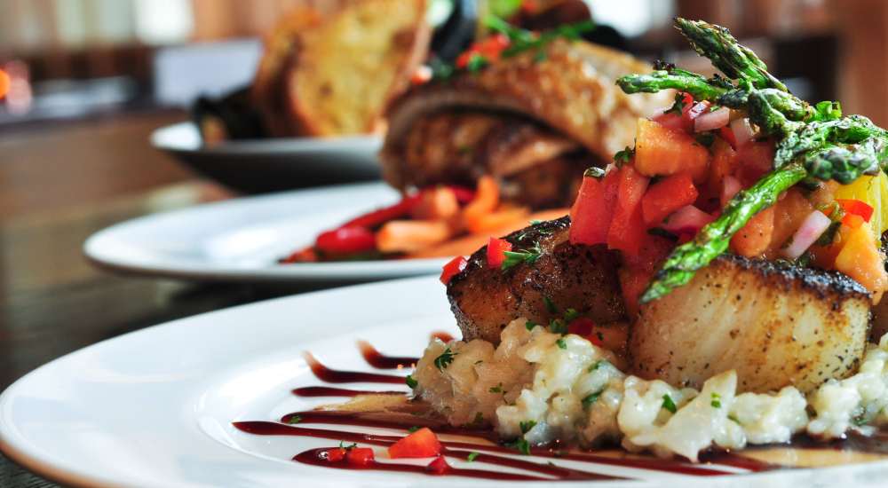 A delicious dish served in a plate at a restaurant near Terraces at Suwanee Gateway in Suwanee, Georgia