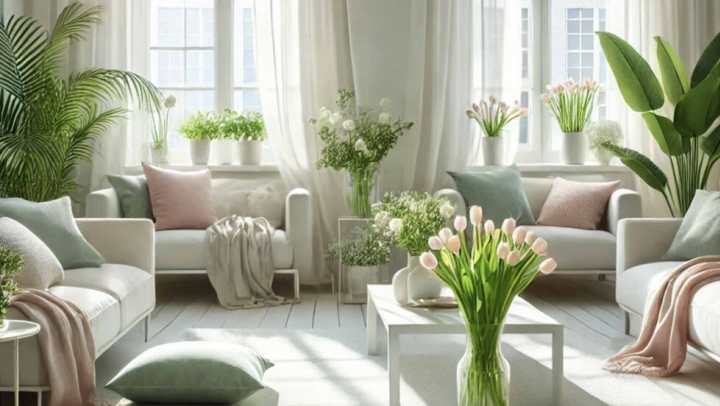 Fresh living room in the apartment