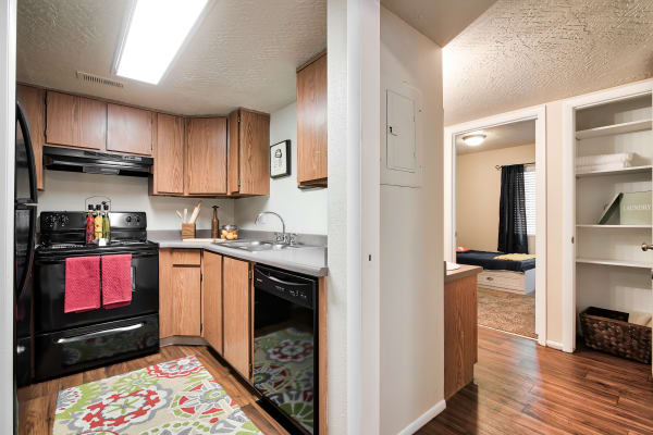 Kitchen at Cherry Creek Apartments in Riverdale, UT