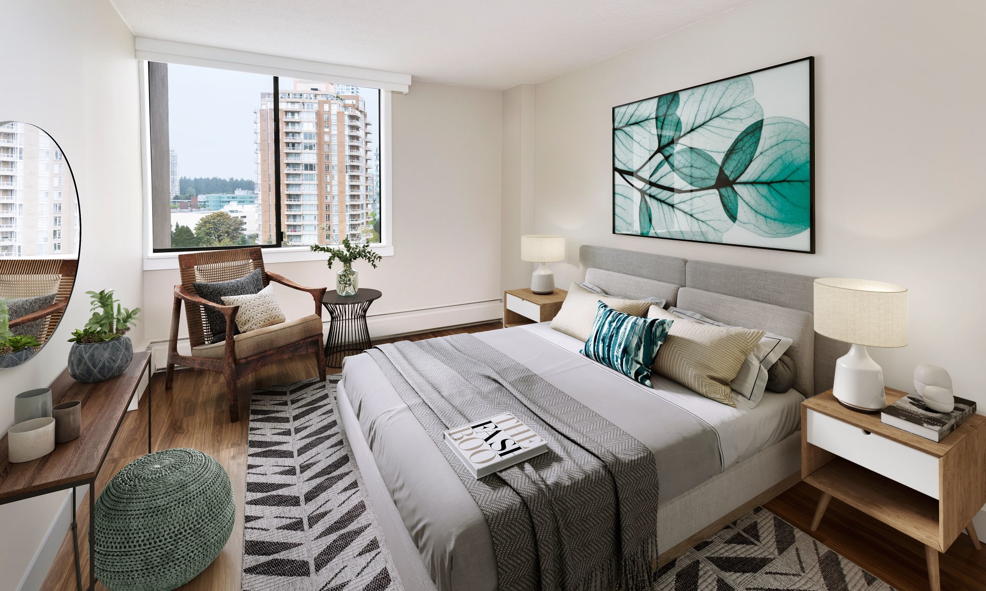 Parkview Towers offers a cozy bedroom in Burnaby, British Columbia