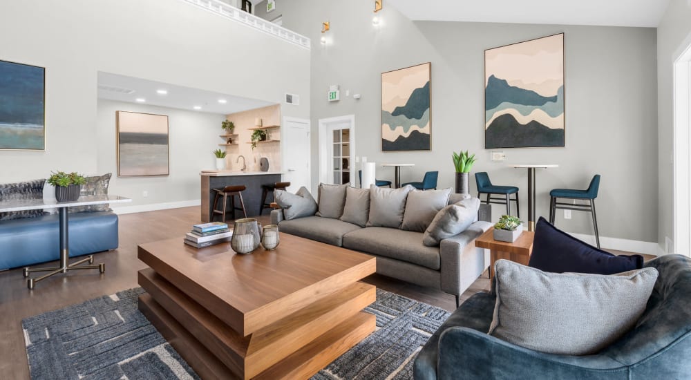 Living room at Town Center Apartments in Lafayette, California