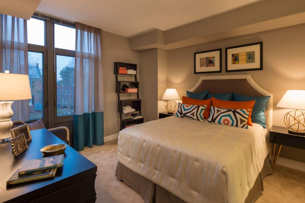 Bedroom with large windows at 2001 Clarendon BLVD in Arlington, Virginia