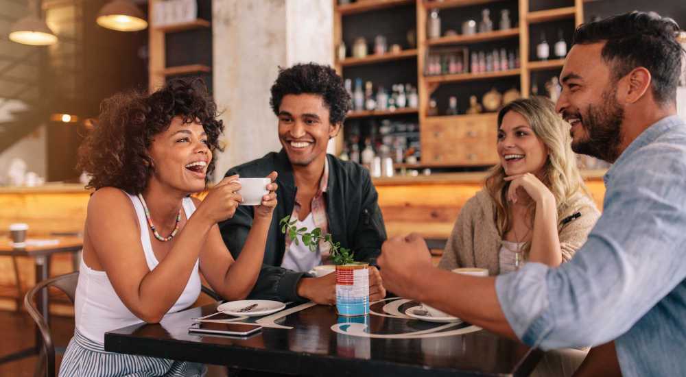 Residents enjoying coffee near Riverline Apartments in Vicksburg, Mississippi
