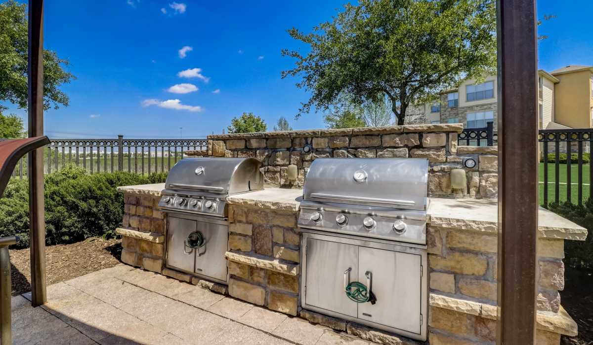 Grilling station at Park Avenue at Boulder Creek in Houston, Texas