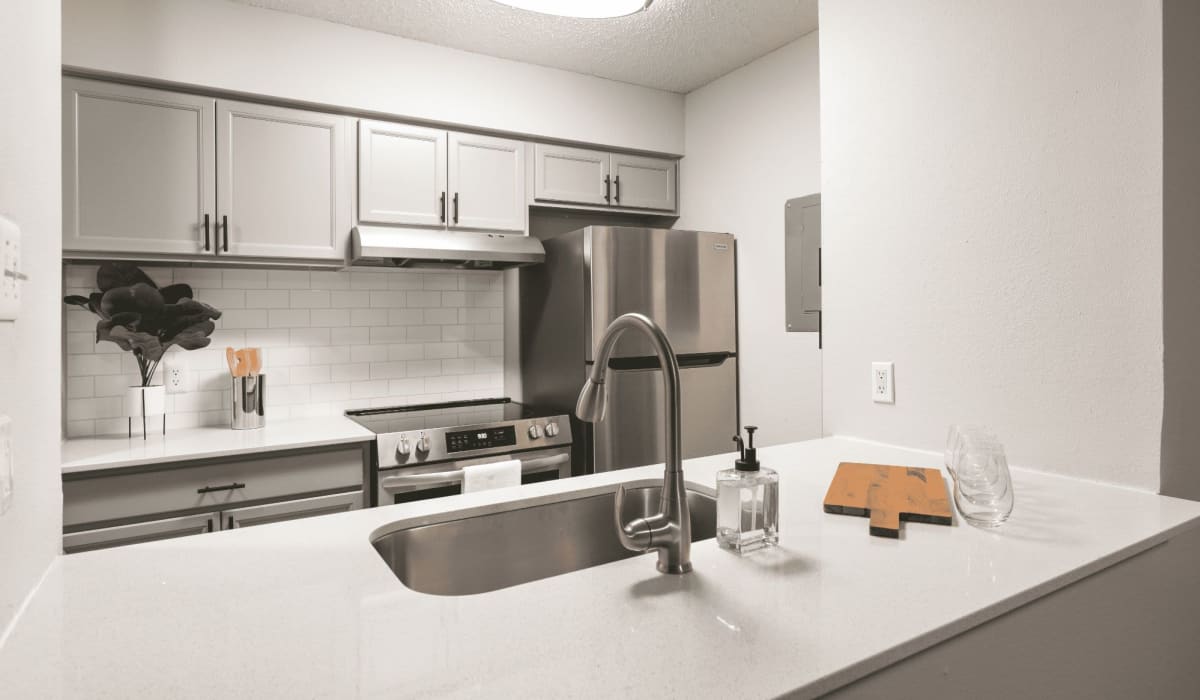 Kitchen with nice amenities at Decker Apartment Homes in Ft Worth, Texas