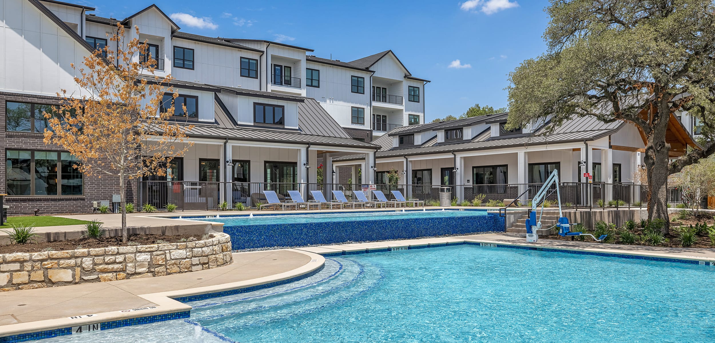 Luxury resort style pool at The Avery in Austin, Texas