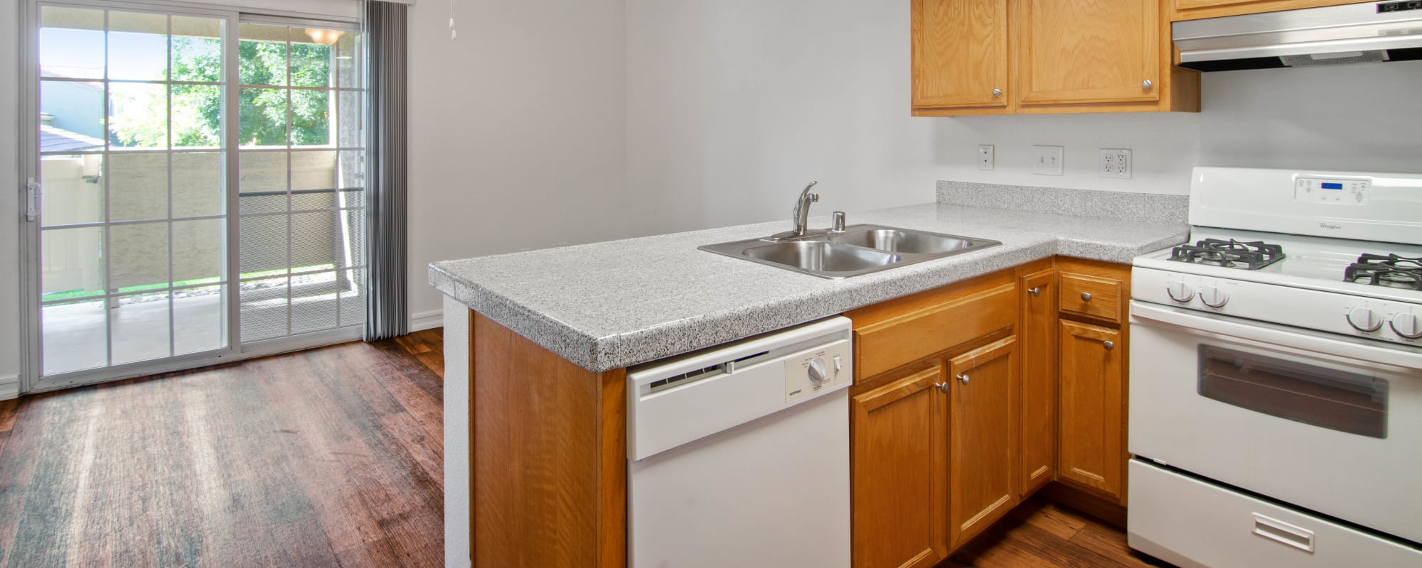 kitchen at Pacific View in Oceanside, California