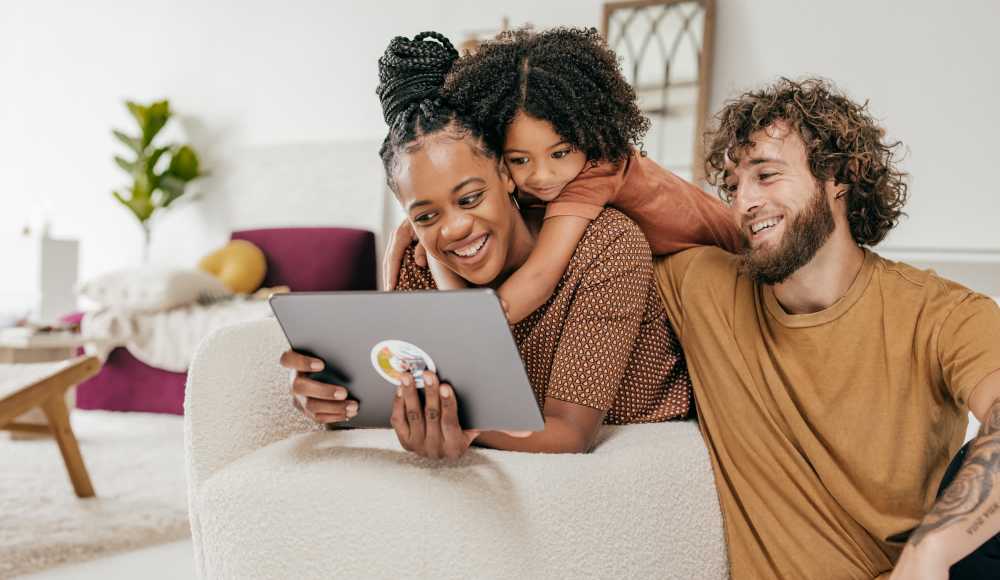 Couple using laptop at Mercy Magnuson Place South in Seattle, Washington 