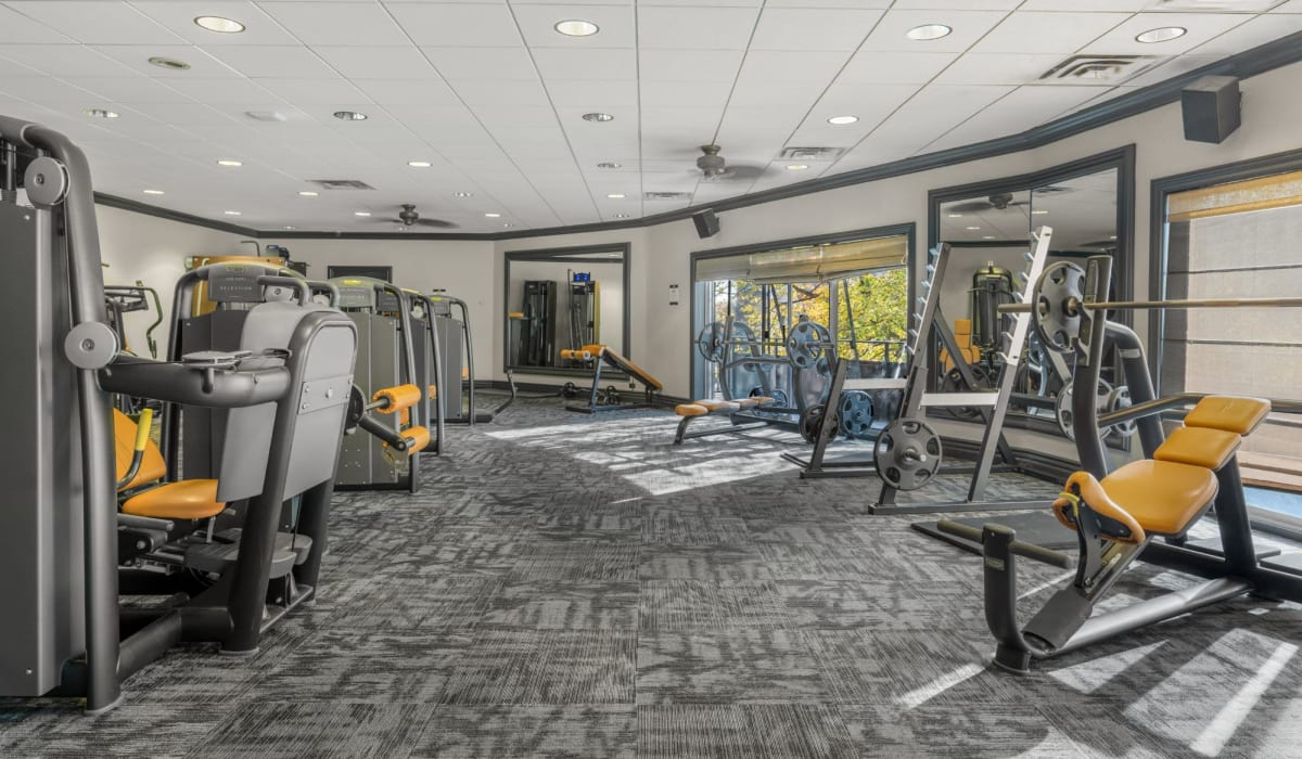 Fitness center with exercise equipment at The Vantage in Beachwood, Ohio
