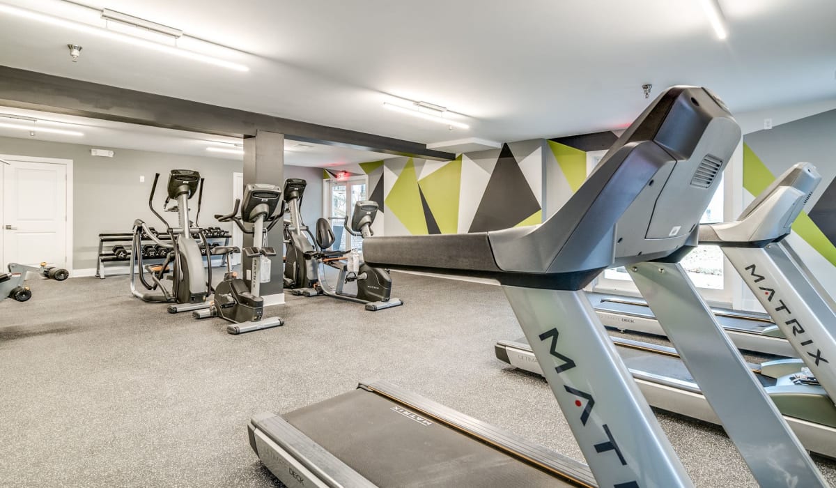 Fitness center with exercise equipment at Sutton Place in Southfield, Michigan