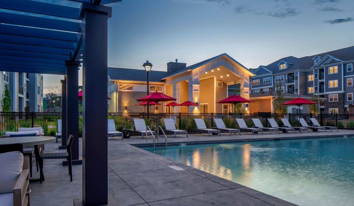community area at Ten Trumbull in Trumbull, Connecticut 