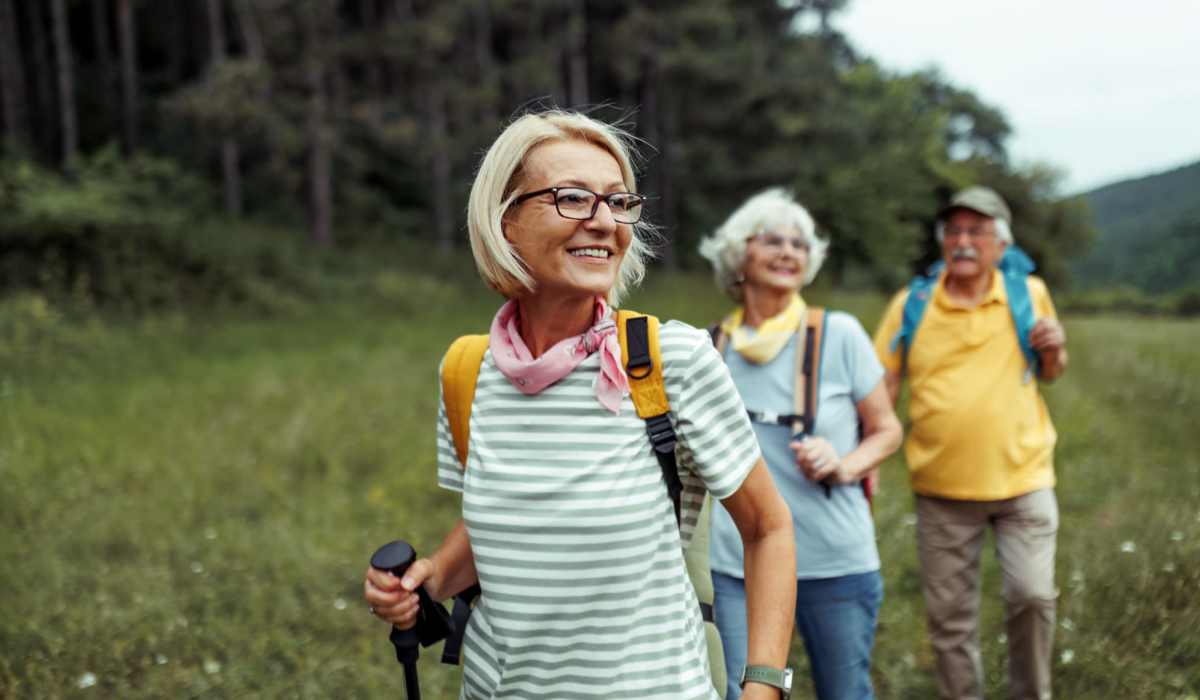 Residents hanging out at forest near Elmore Apartments in Cincinnati, Ohio
