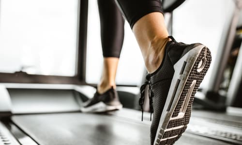 Running on a treadmill at Pennsylvania Apartments in Fremont, California