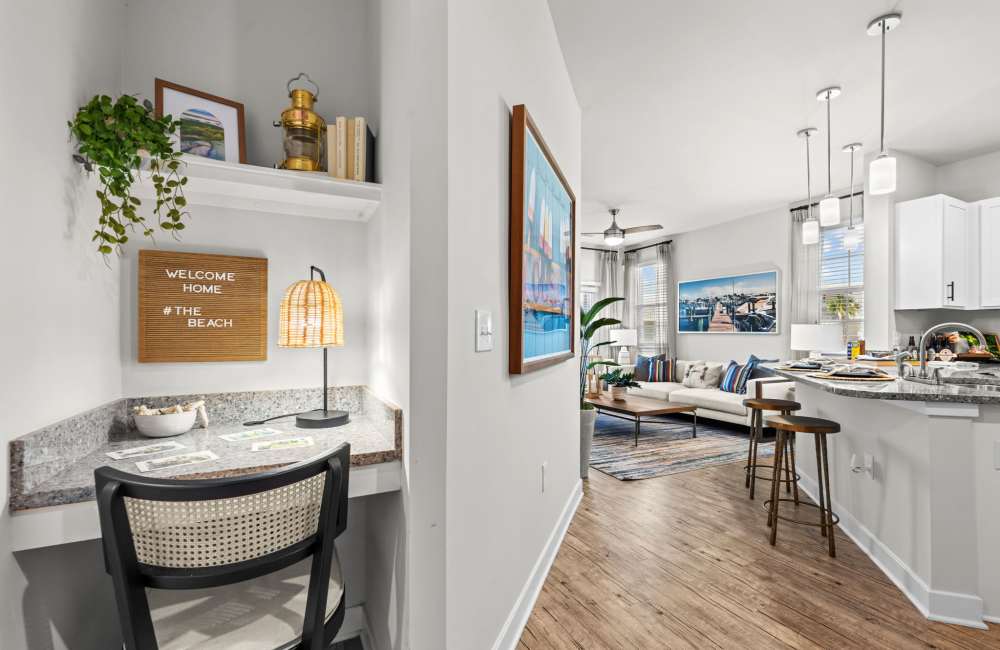 Ultra-modern kitchen of a model apartment at Mexico Beach Crossings in Mexico Beach, Florida