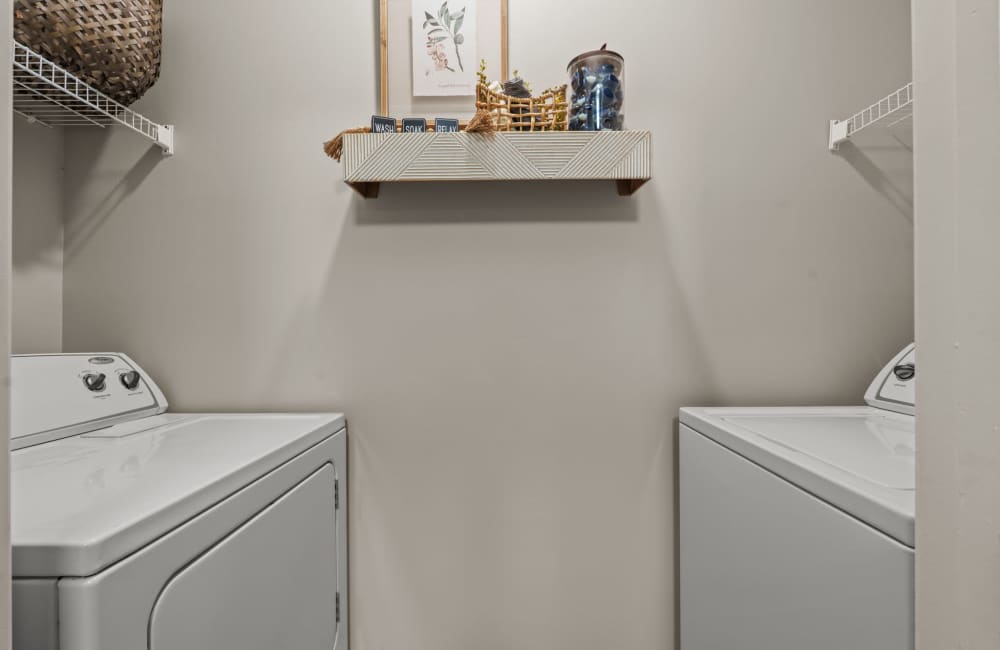 Energy efficient washer and dryer at The Crossings At Nine Mile Road in Pensacola, Florida