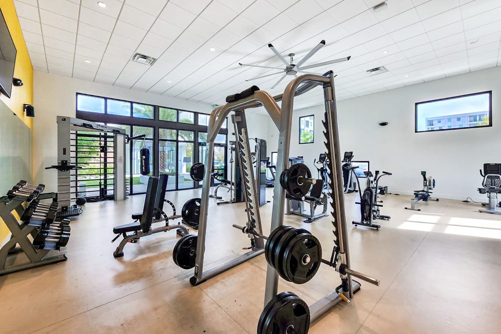 Fitness center at Elements on Third in St Petersburg, Florida
