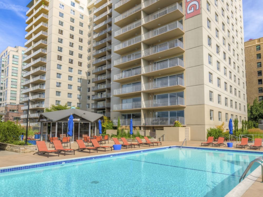 Swimming pool at Panorama Apartments in Seattle, Washington