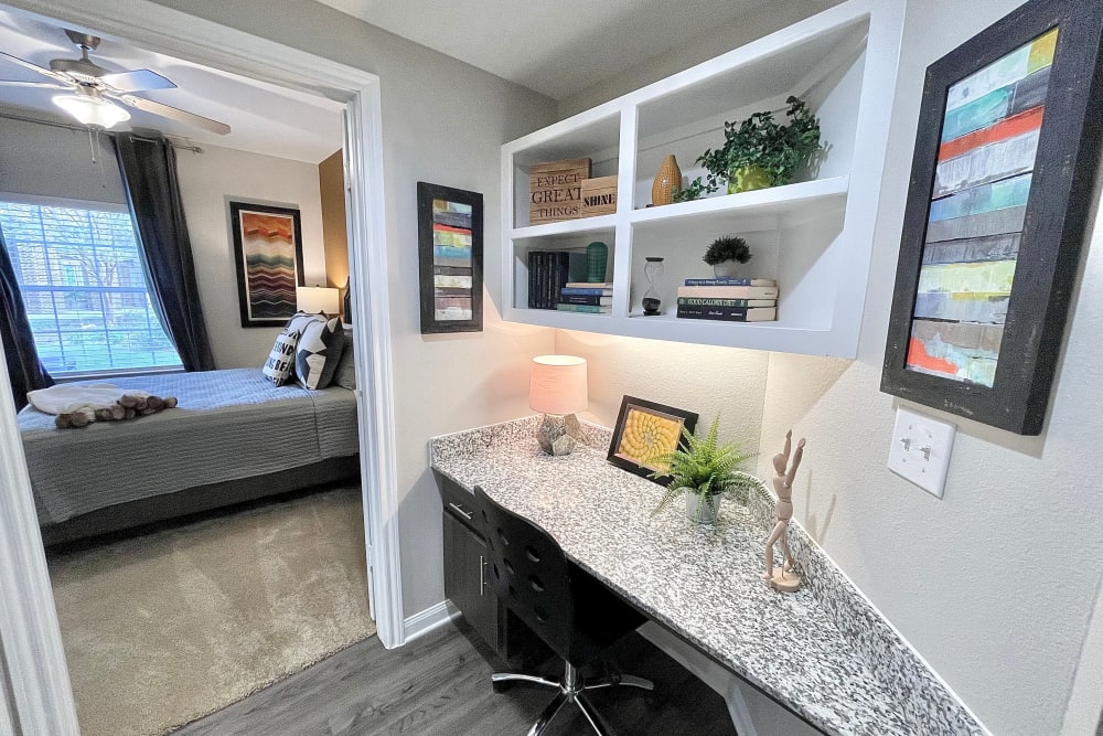 Apartment with built-in office space at The Abbey at Barker Cypress in Houston, Texas