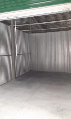 An open storage unit at Burlington Self Storage - Wilmington in Wilmington, Massachusetts