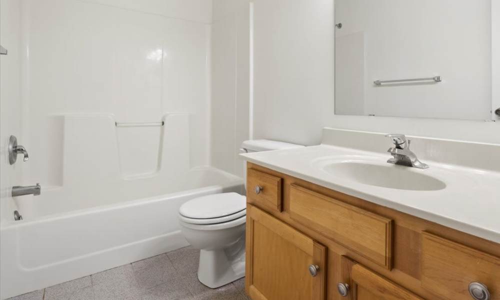 Bathroom of an apartment at Summit Knolls Apartments & Townhomes in Webster, New York