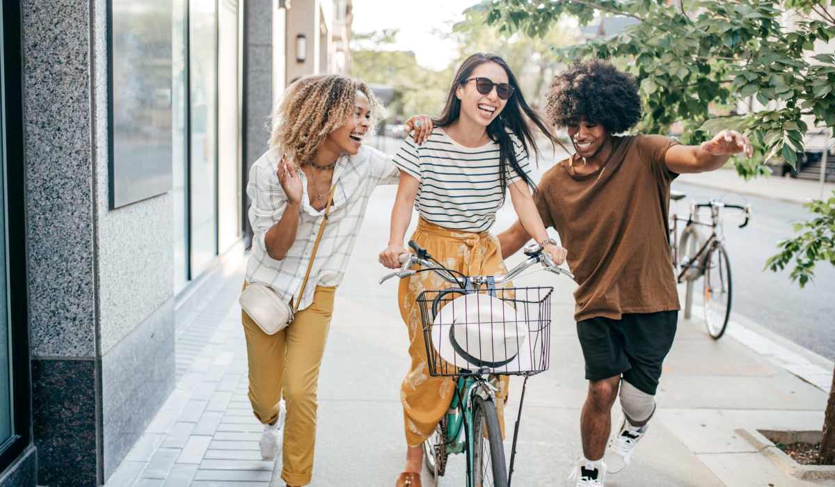 Friends exploring near Spring City Crossing in Waukesha, Wisconsin