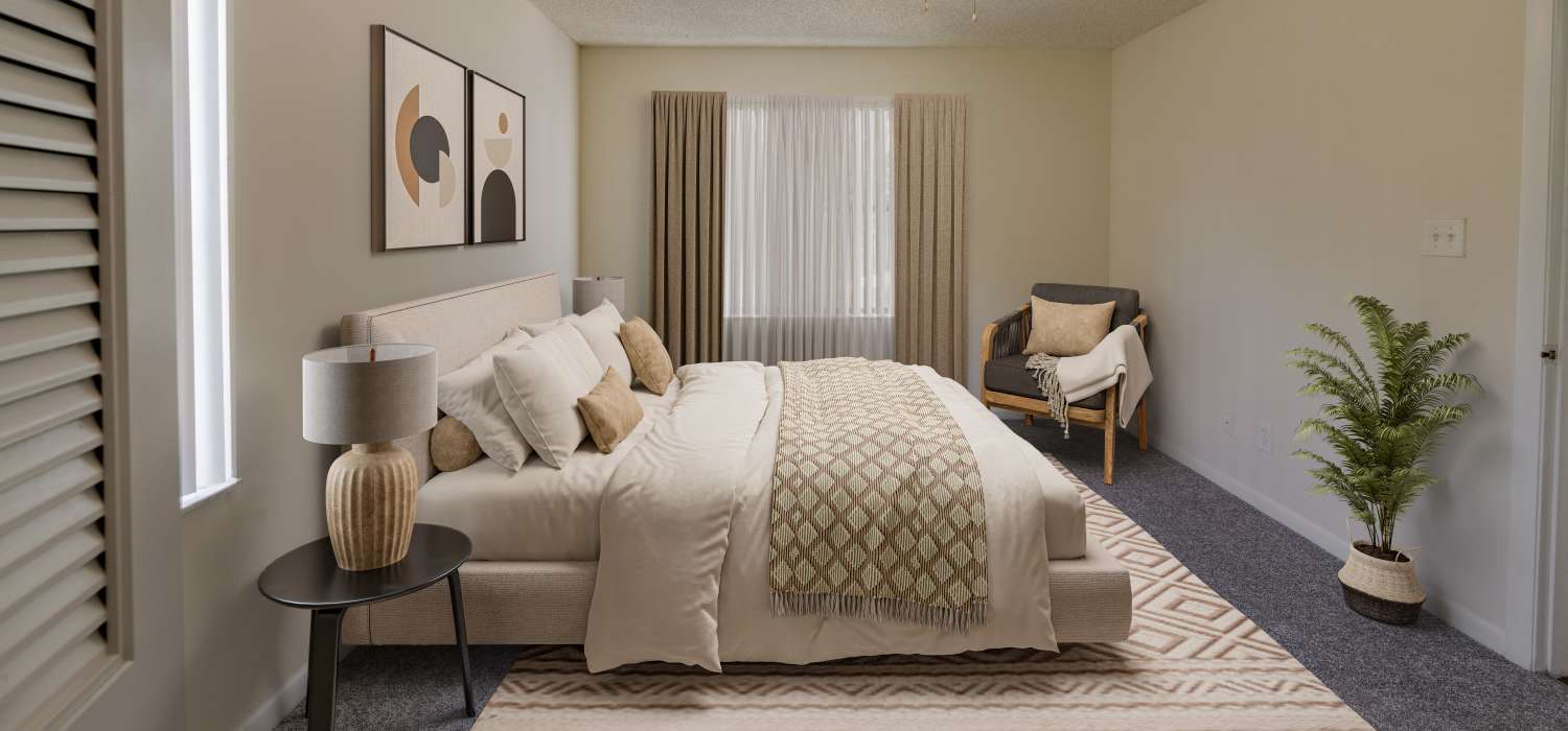 Staged bedroom