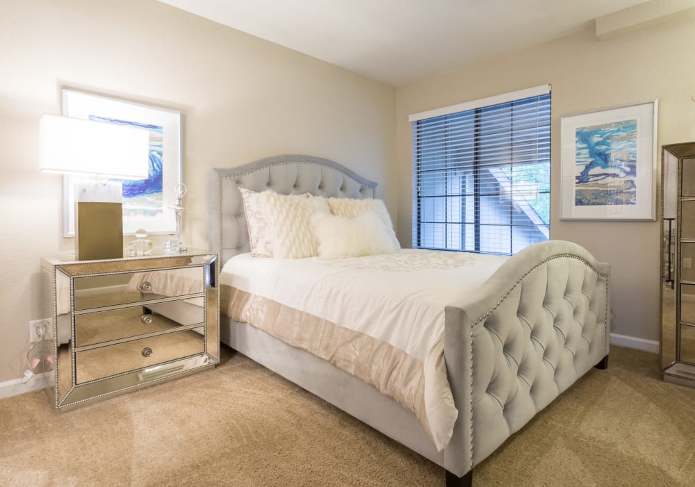 Bedroom with natural light at Woodstream Townhomes in Rocklin, California