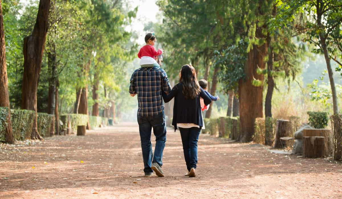 Residents walking in local park at The Julien in Charlotte, North Carolina