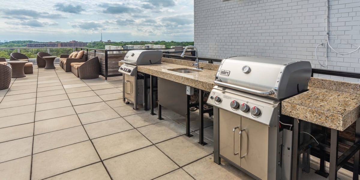 Rooftop with grilling area at The Conwell in Washington, District of Columbia
