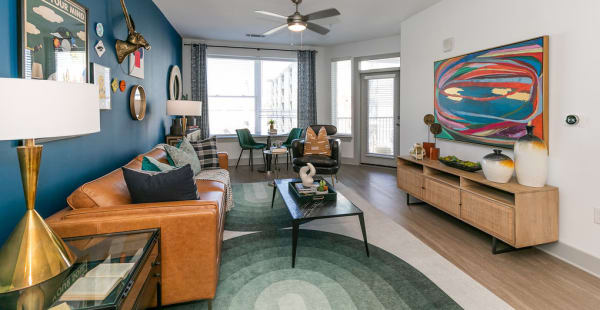 Stylish living room at EDGE on the Beltline | Apartments in Atlanta, Georgia