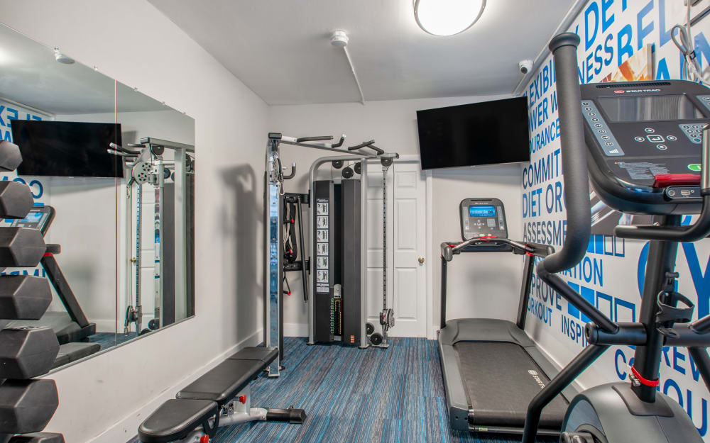 Fitness center at Moorestowne Woods Apartment Homes in Moorestown, New Jersey