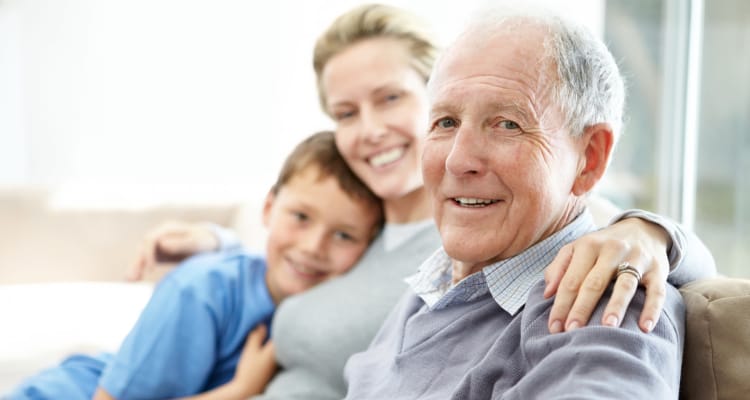 Resident with family at Preston House in Charlotte