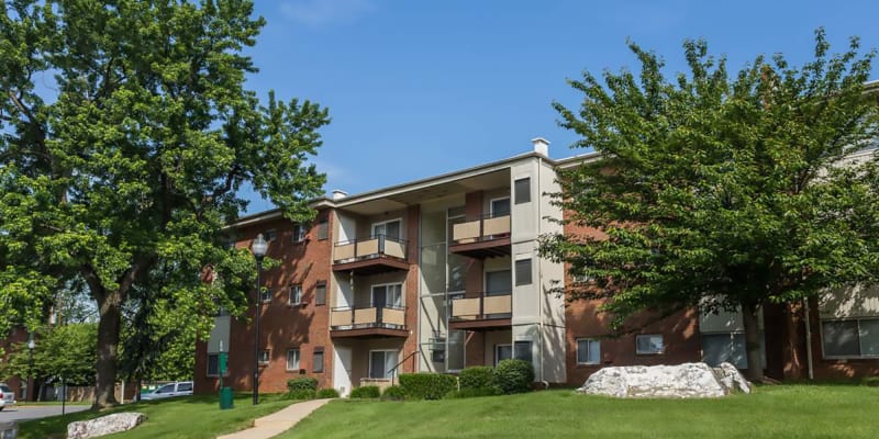 Exterior of Marrion Square Apartments in Pikesville, Maryland