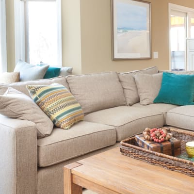 A furnished living room at Seal Beach Officer Housing in Seal Beach, California