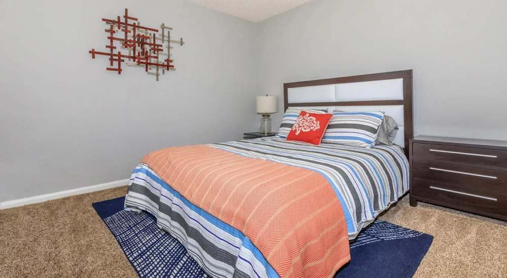 Carpet floor in the bedroom at Barcelo Apartment Homes in San Antonio, Texas