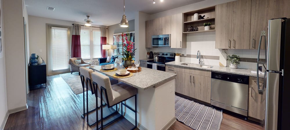 Kitchen area with breakfast island at Integra 289 Exchange in DeBary, Florida