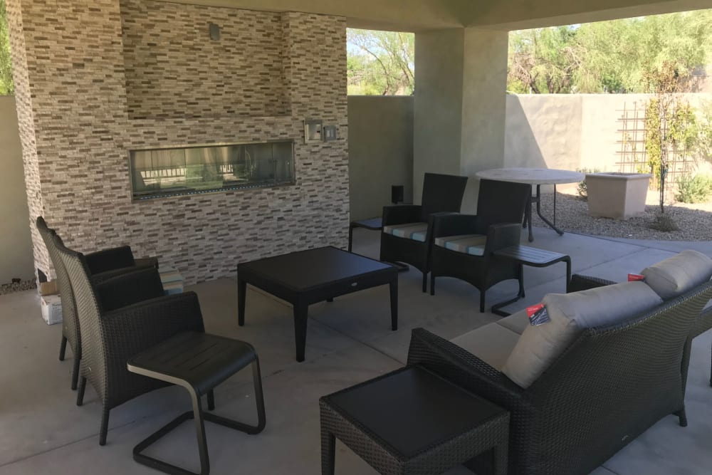Outdoor seating at a Ridgeline Management Company property